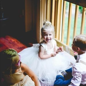 Custom made flower girl dress size 2t champagne
